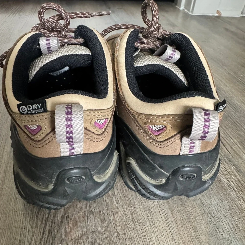 Oboz Sawtooth II Low B-DRY Waterproof Hiking Shoes Brown Purple Womens 8.5
